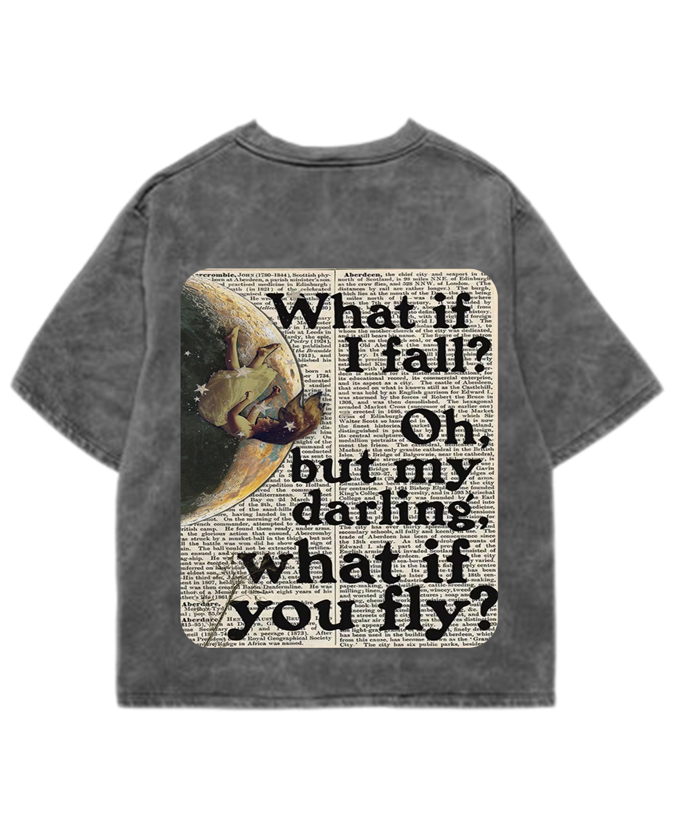 VINTAGE ( POETRY INSPIRED ) ACID WASH OVERSIZED TEE