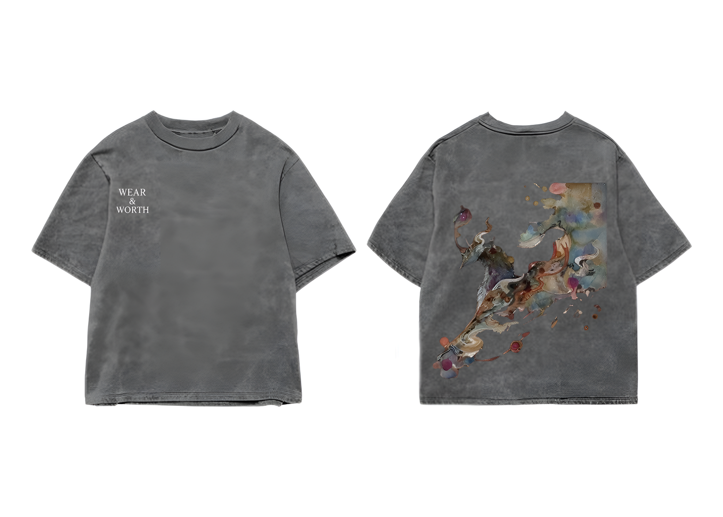 VINTAGE WASHED GRAPHIC - ACID WASH OVERSIZED TEE