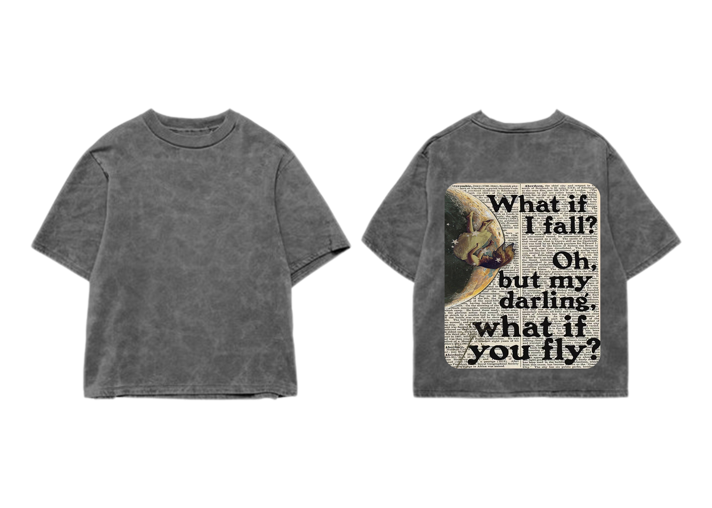 VINTAGE ( POETRY INSPIRED ) ACID WASH OVERSIZED TEE