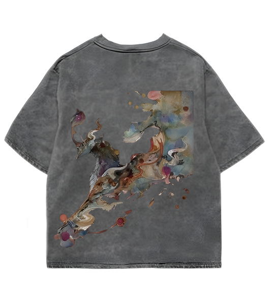VINTAGE WASHED GRAPHIC - ACID WASH OVERSIZED TEE