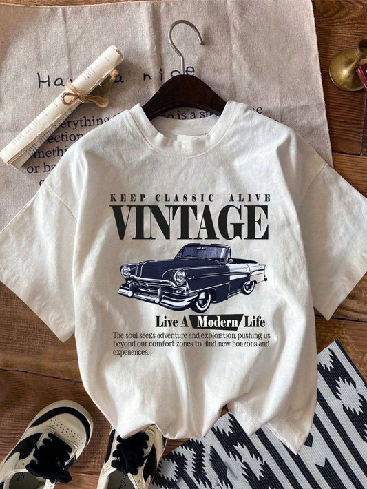 VINTAGE WHITE OVERSIZED TEE